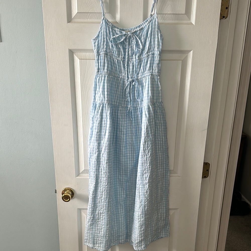 Sky Blue Gingham Dress